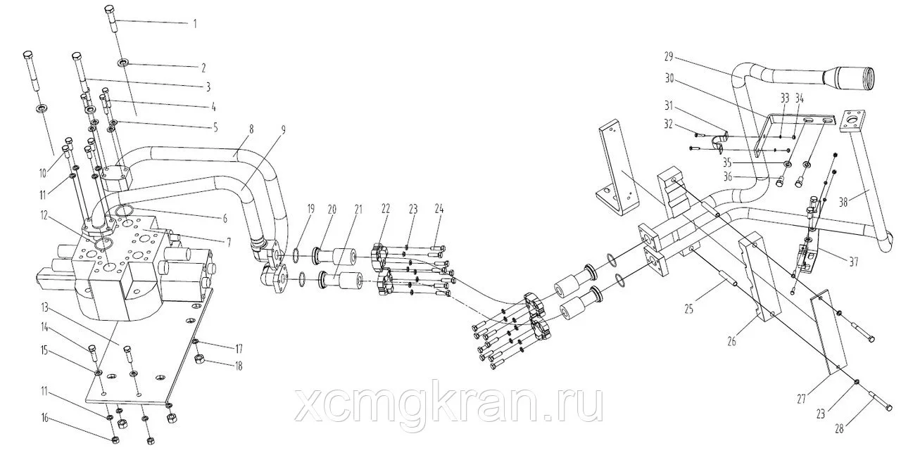 Трубка гидрораспределителя Z50G.14.13  Changlin ZL50H — изображение 2